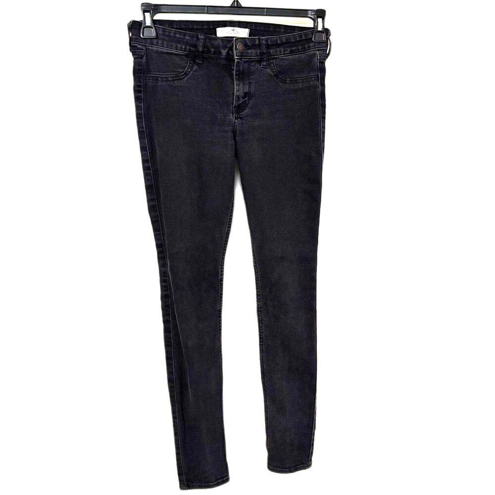 Hollister Black Super Skinny Jeans Women's 5R W27 L31 Stretch Mid Rise Denim